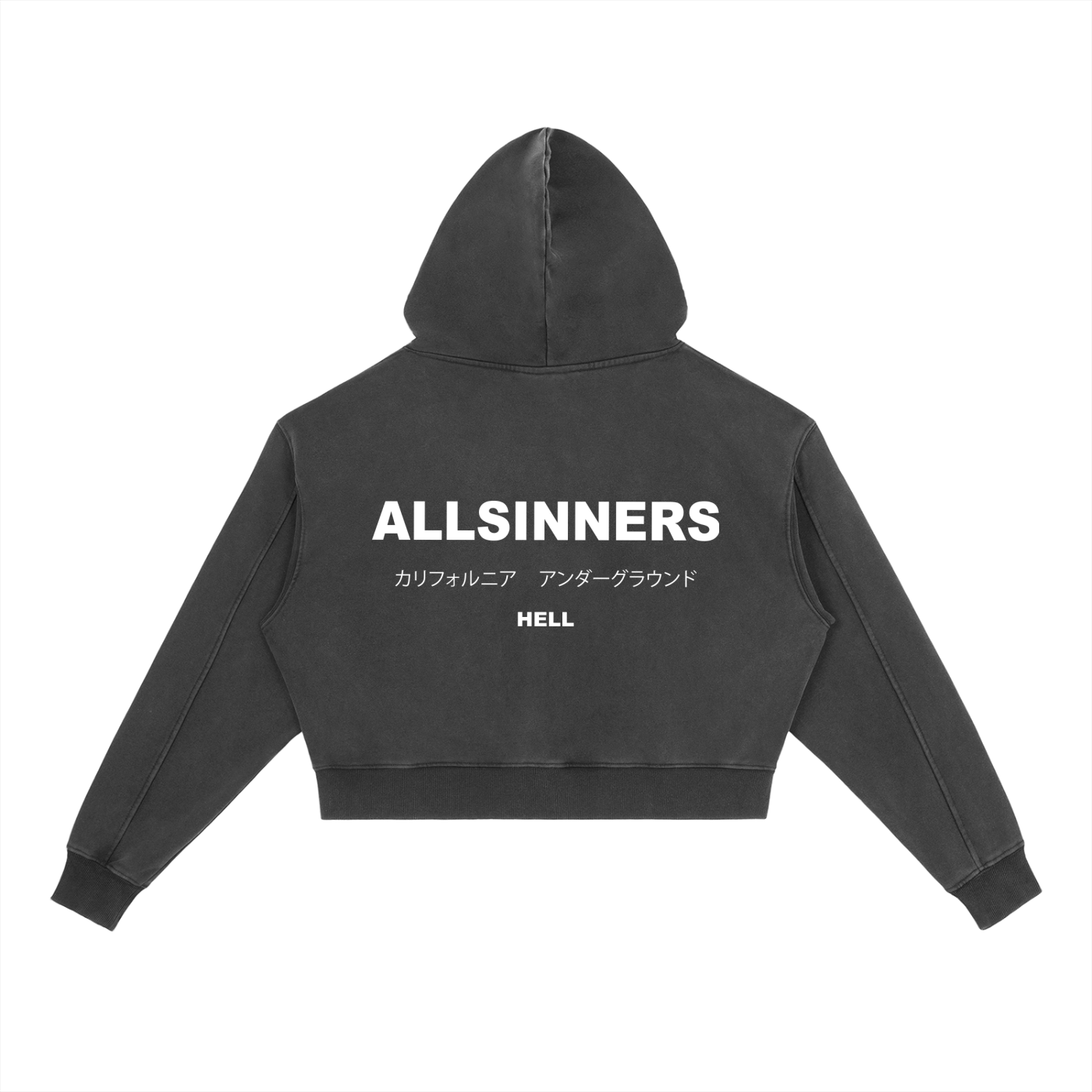 ALLSINNERS Vintage Washed Heavyweight "Crop Hoodie"