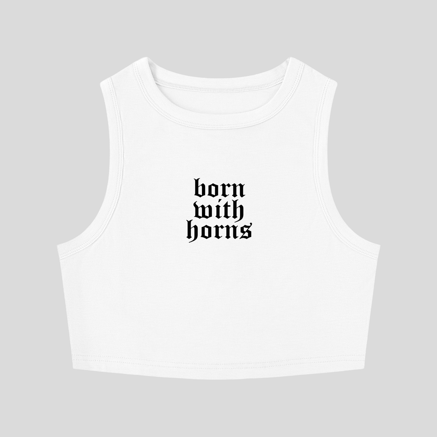 "Born With Horns" Crop Tank Top