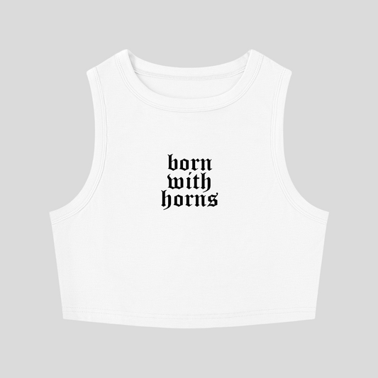 "Born With Horns" Crop Tank Top