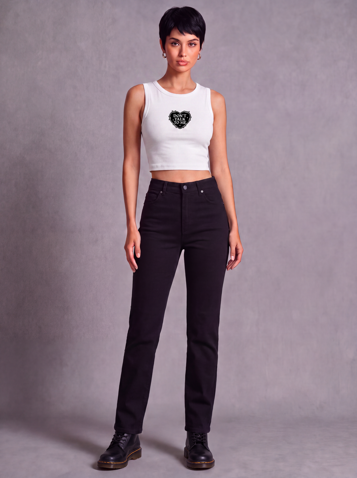 "Dont Talk To Me" Crop Tank Top